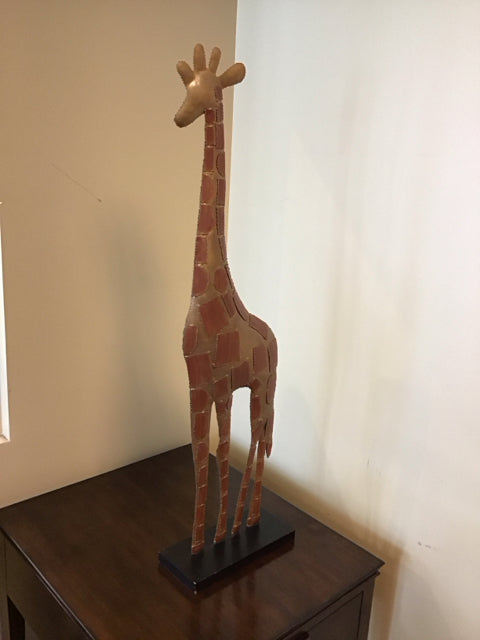 40" Metal Giraffe Statue