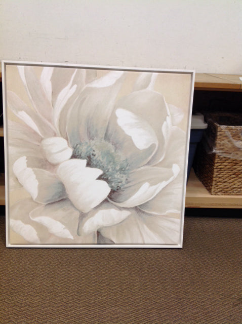 38.5" Sq Framed Flower Print on Canvas