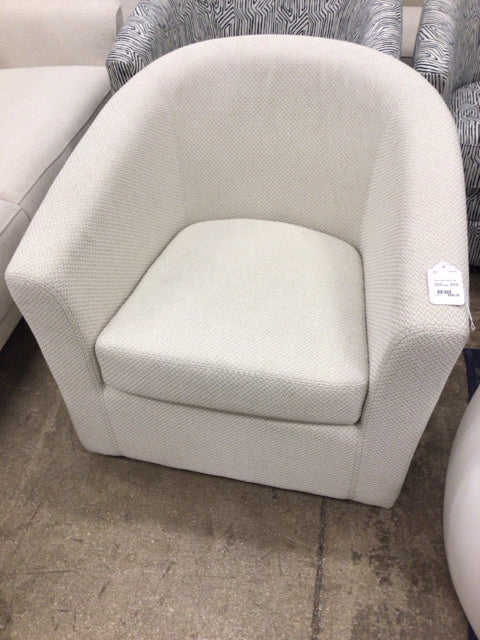 Cream Fabric Swivel Chair