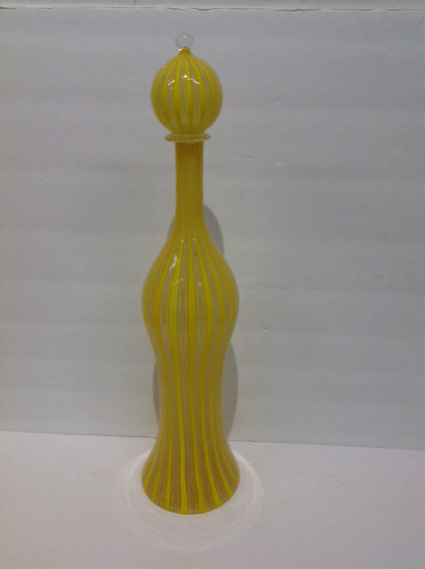 19" Art Deco Yellow Glass Perfume Bottle