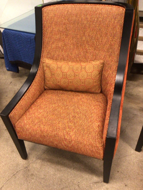 Eurowayne Custom Club Espresso Red Fabric Armchair