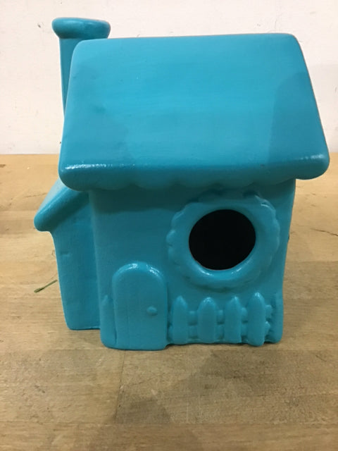 5.5" Turquoise Pottery Bird House