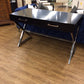 AS-IS Fine Furniture Design Black & Chrome Desk(Surface Marks)