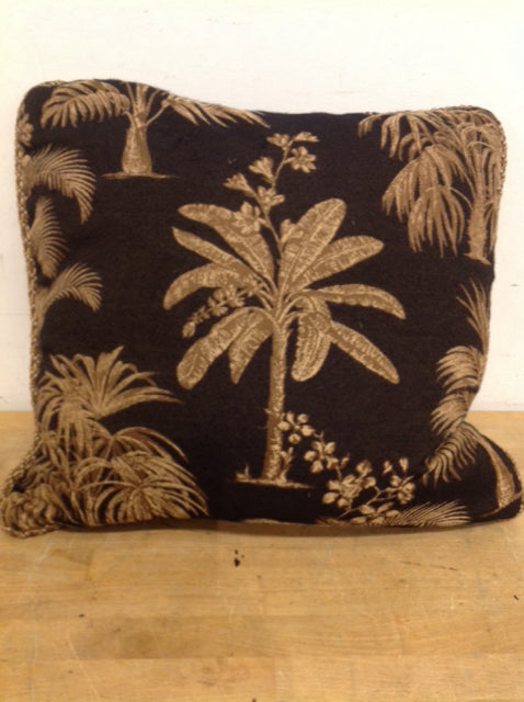 Pillow- 18" Tommy Bahama Black & Gold Palm