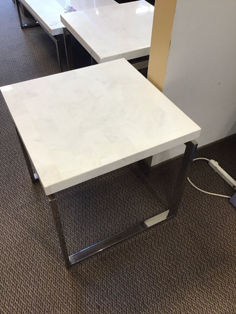 24"Sq Faux Stone End Table