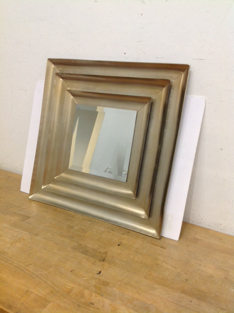 24" Sq Metal Framed Mirror