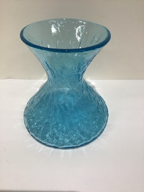 7" Art Glass Blue Vase