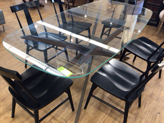 Blade Glass Top Dining Table