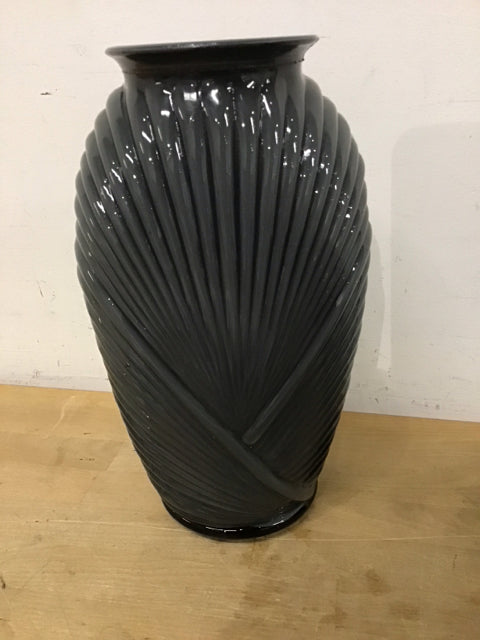 13" Gray Ceramic Vase