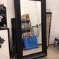 39 1/2" X 79 1/4" Beveled Black Framed Floor Mirror