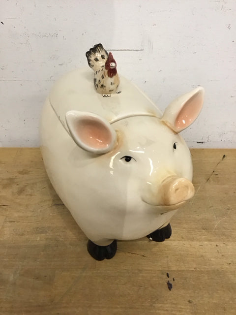 Ceramic Pig & Chicken Cookie Jar