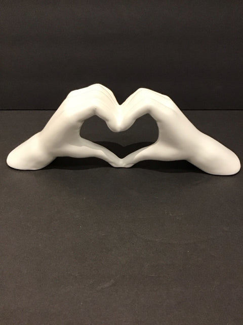 White Ceramic Heart Hands