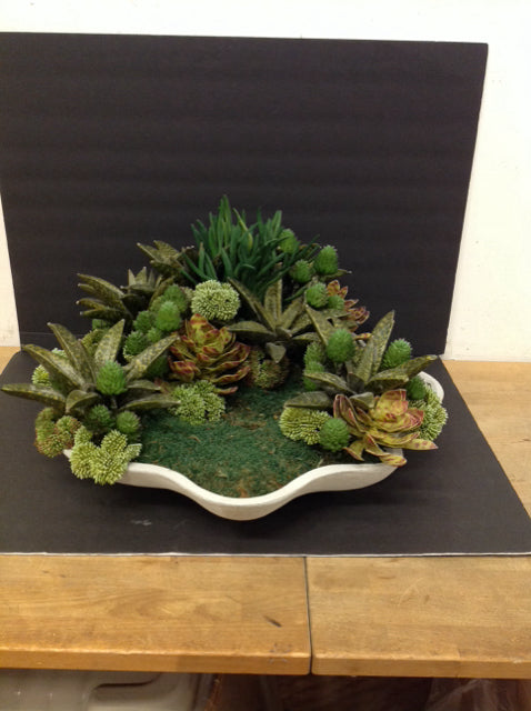 22" Faux Succulents in Clay Vase