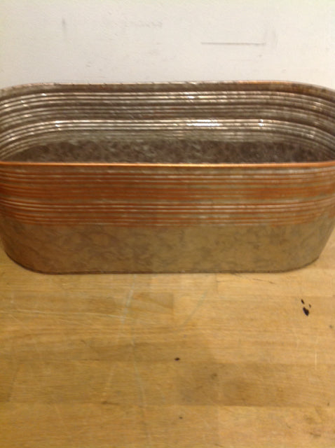 17" Silver Metal Planter