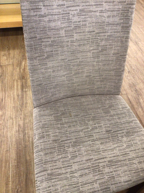 AS-IS Set Of 4 Dark Wood Upholstered Dining Chairs(Light Soil)