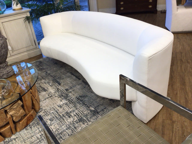 Furnitureland South Esme White Curved Sofa