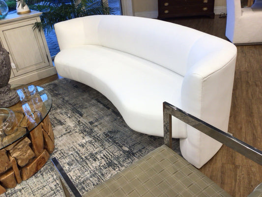 Furnitureland South Esme White Curved Sofa