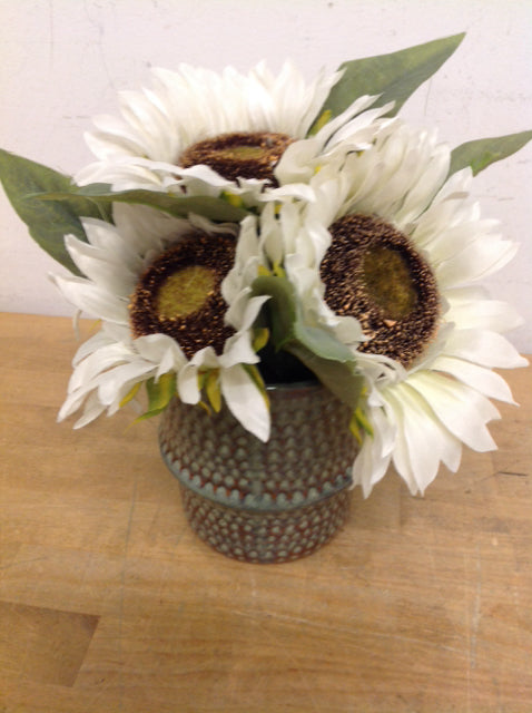 6" Ceramic Vase W Sunflowers