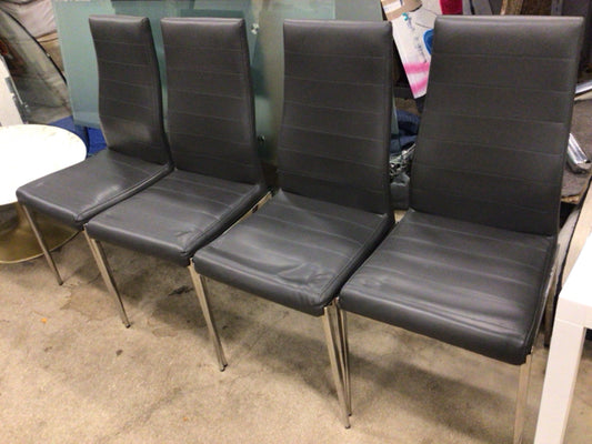 Set Of 4 Grey Dining Chairs