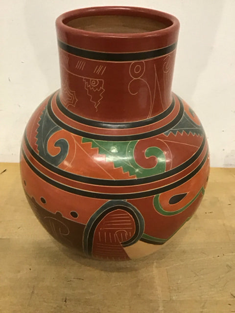 11" Hand Painted Pottery Vase