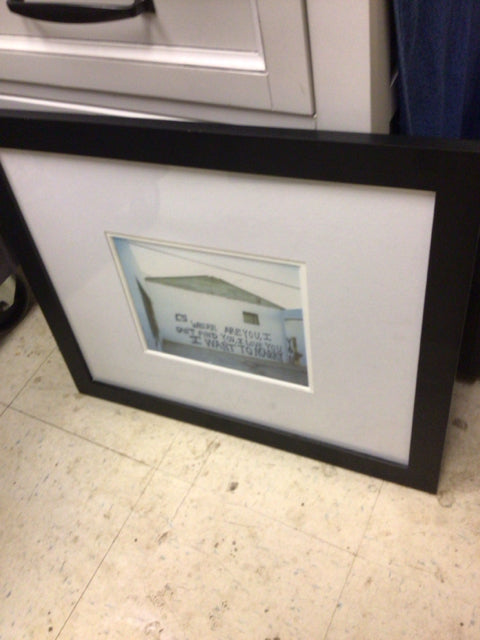 22.5" X 18.5" Black Framed Building Wall Decor