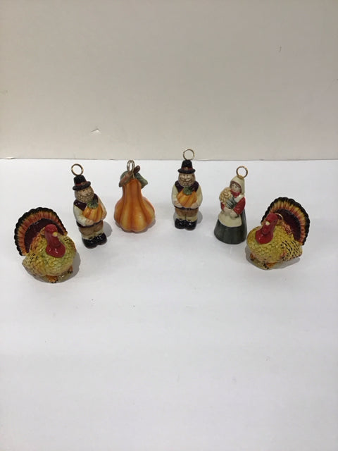Set/6 Ceramic Thanksgiving Place Card Holders