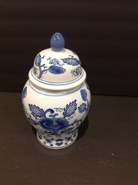 9.5" Blue/White Painted Urn