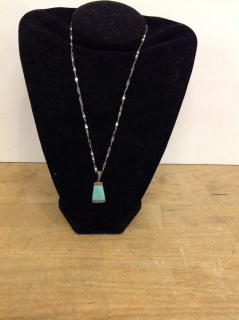 Silver Necklace w/Turquoise Pendant