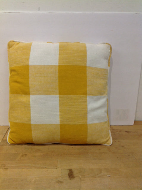 Yellow/Tan/White Checker Pillow