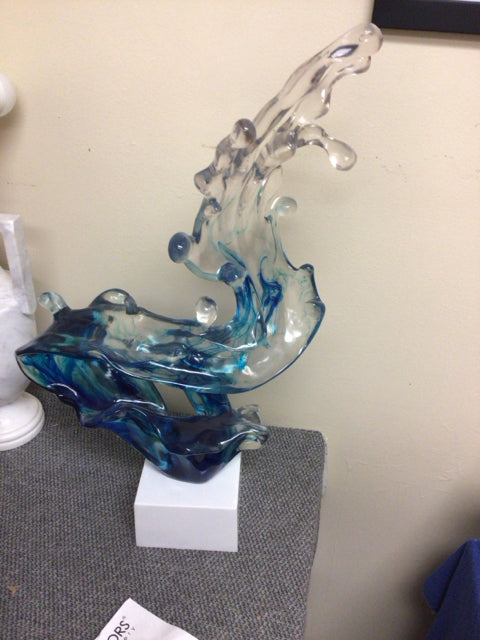 21" Braker Ocean Blue Wave Sculpture
