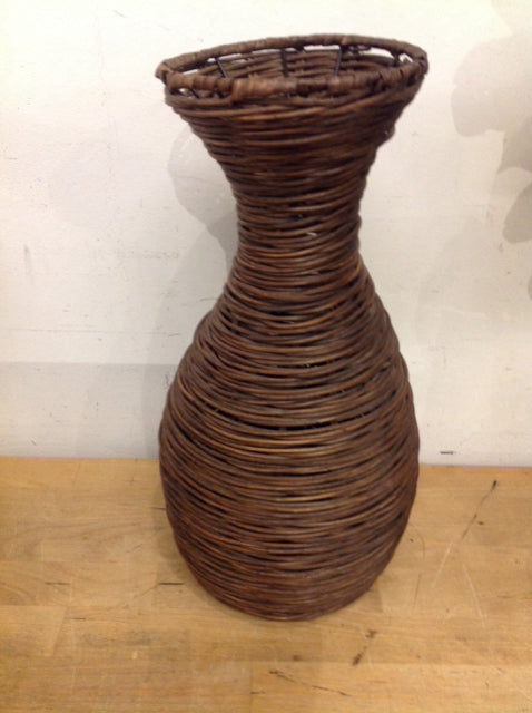 Vase- 14" Brown Wicker