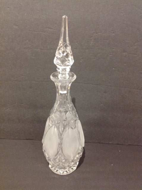 15" Cut & Etched Glass Decanter