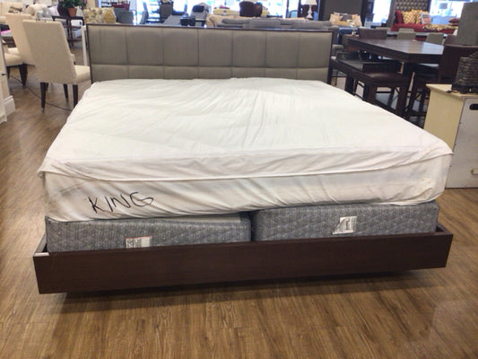 As-Is Modern Wood Framed Panel King Bed