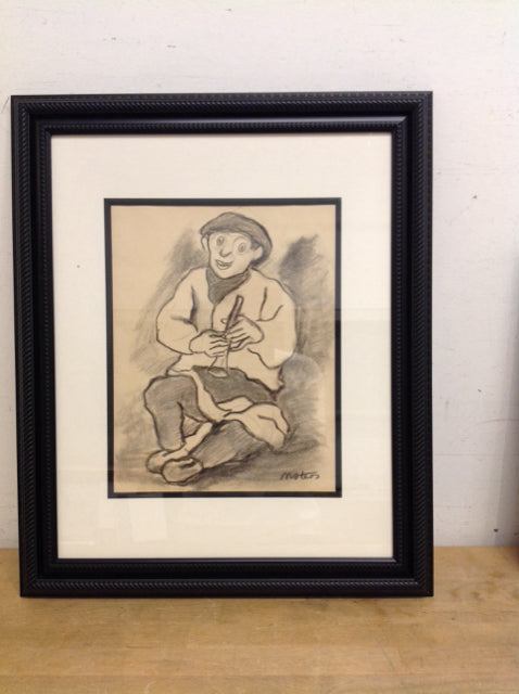19"x24" Framed Signed Mateo Drawing