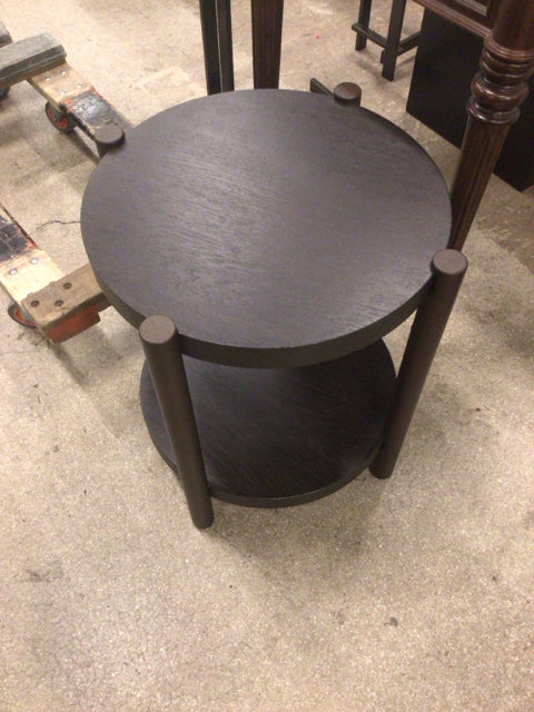 19 5/8" IKEA Listerby Dark Brown Round End Table
