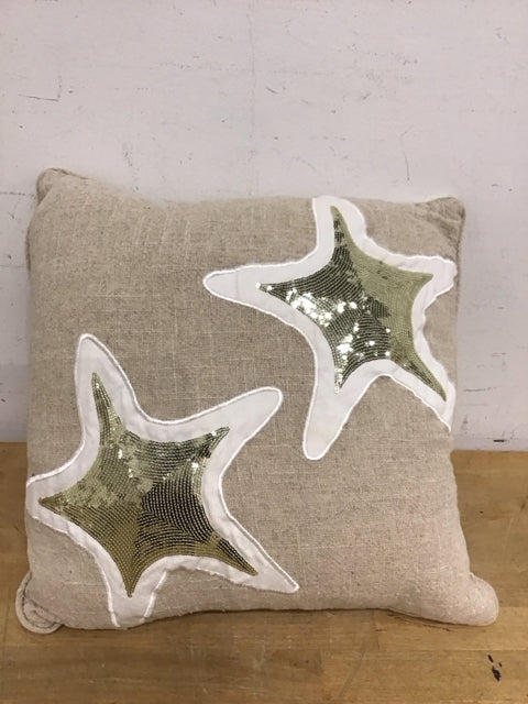 16" Levtrex Home Maui Applique Sequined Starfish Pillow