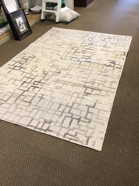 6'x9' Global Views Grey Geometric Pattern Rug