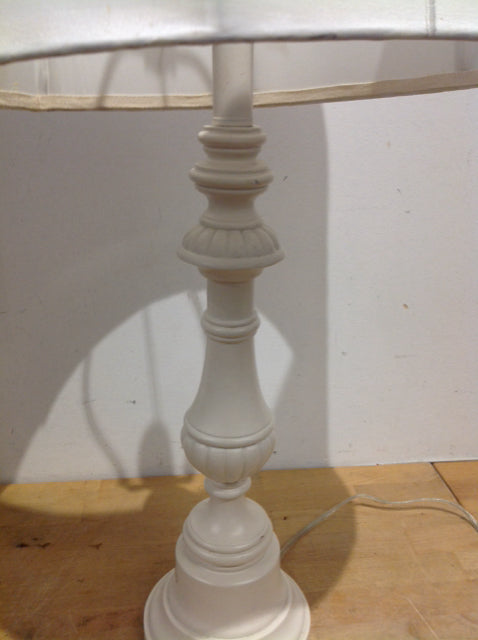 29" White Wood Lamp