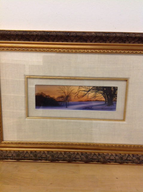 15" X 21" Signed Winter Sunset