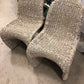 AS-IS Pair Of  Lulu & Georgia Seagrass Woven Dining Chairs(Segrass Ware)