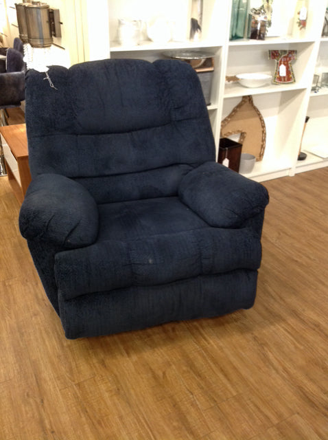 Blue Fabric Arm Manual Recliner