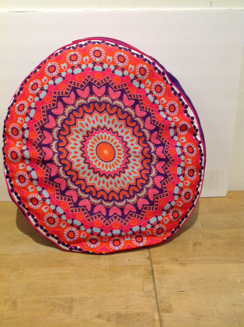 20" Rd Pink/Purple Mandala Cushion