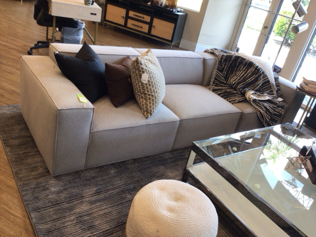 Grey 4 PC Grey Fabric Modular Low Profile Sectional