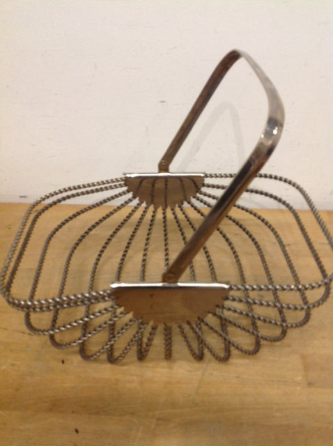 Basket- 12" Silver Metal