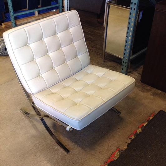 Barcelona Like Tan Leather Chair AS-IS