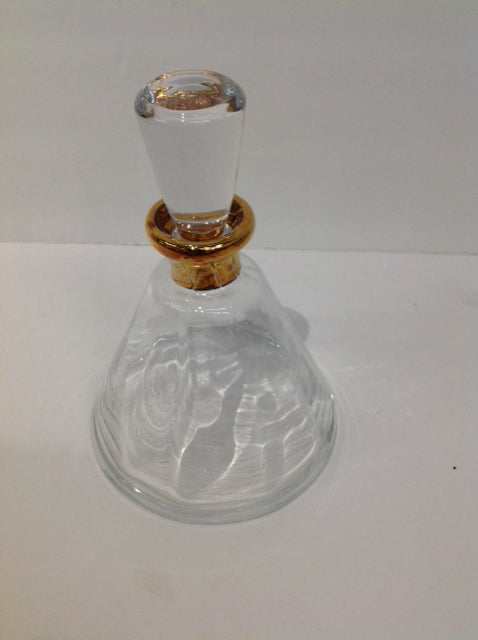 9" Glass Decanter w/Gold Rim