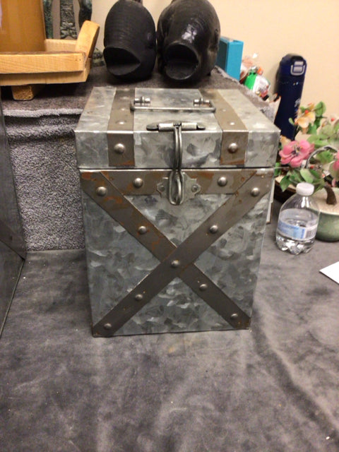 10 1/2"H Parry Galvanized Trunk