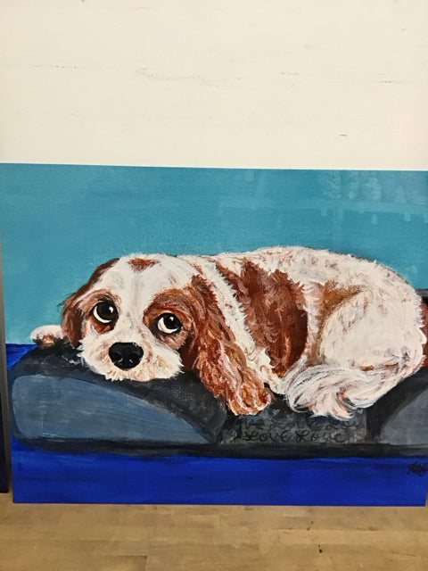 40"x32" "Magic Eyes" King Charles Cavalier By Amanda Anthony