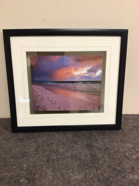 16" X 14" Black Framed Sunset Print