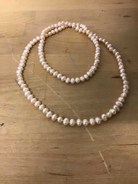 Long Knot Pearl Necklace